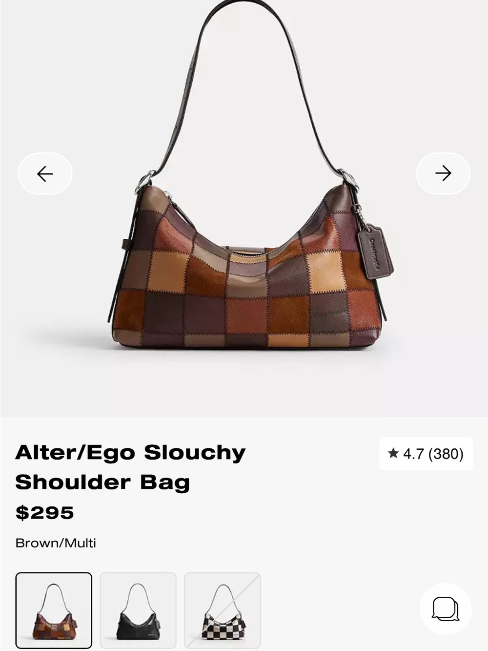 Alter/Ego Patchwork Slouch Shoulder Bag - Brown Multi